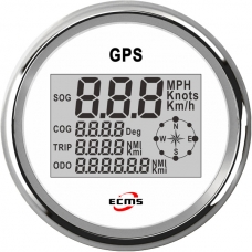 90mm 디지털 GPS 스피드 게이지 - 흰색 / 스피드메타  12/24겸용 / GPS 안테나 포함
