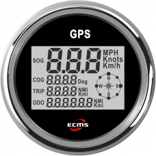 90mm 디지털 GPS 스피드 게이지 - 검정 / 스피드메타  12/24겸용 / GPS 안테나 포함