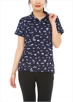 헤렌21 반팔 인견 티셔츠 - 풍기인견 데일리 카라 다이마루 홈웨어 (땡땡이)